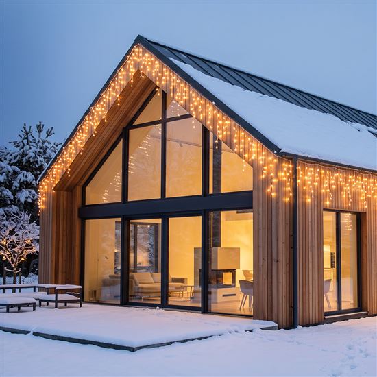 Solight LED vánoční girlanda, rampouchy, 400 LED, 20m, IP44, teplé bílé světlo