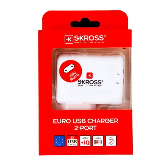 SKROSS euro USB nabíjecí adaptér, 3400mA, 2x USB výstup
