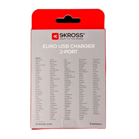SKROSS euro USB nabíjecí adaptér, 3400mA, 2x USB výstup