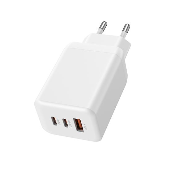 Solight 65W GaN fast charge USB-A + 2x USB-C adaptér