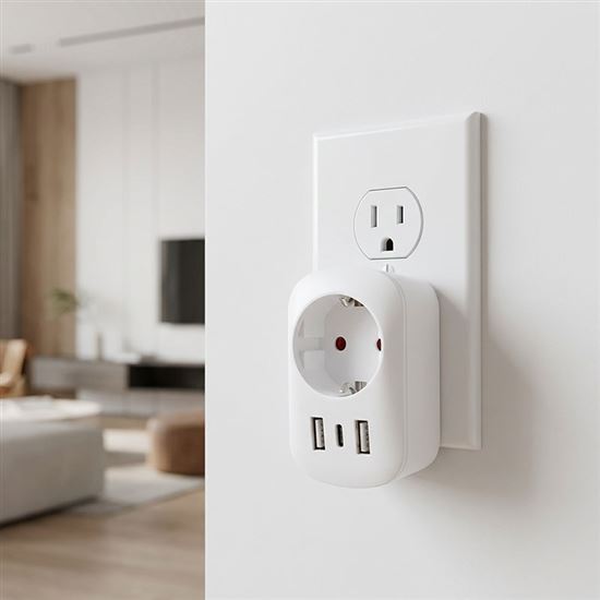 Solight cestovní adaptér s USB A+C 20W PD do Spojených států, typ B