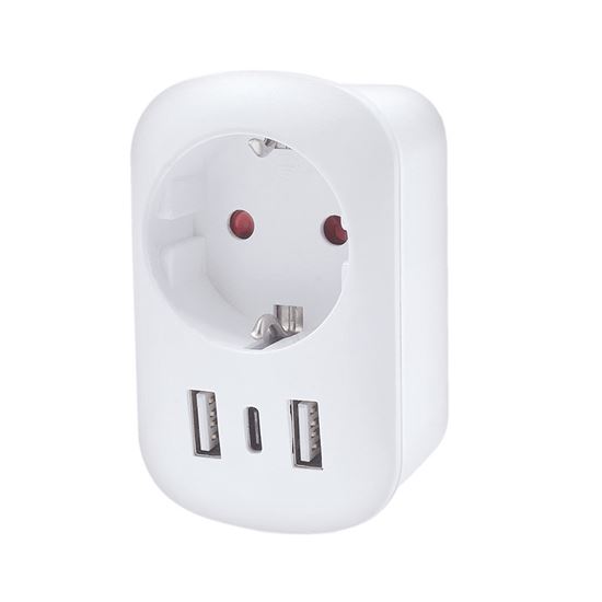 Solight cestovní adaptér s USB A+C 20W PD do Spojených států, typ B