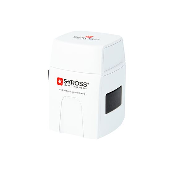 SKROSS MUV Micro USB cestovní adaptér, 2.5A max., vč. USB nabíjení 2x výstup s LED indikací - 2400mA, univerzální pro 150 zemí