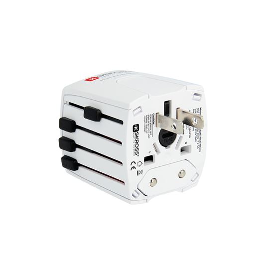SKROSS MUV Micro USB cestovní adaptér, 2.5A max., vč. USB nabíjení 2x výstup s LED indikací - 2400mA, univerzální pro 150 zemí