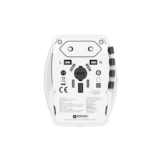 SKROSS Cestovní adaptér MUV USB AC30PD, univerzální, neuzemněný, USB A+C 30W