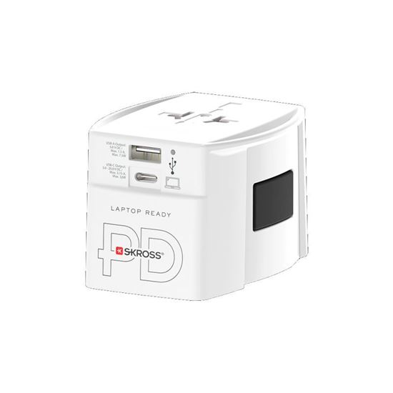 SKROSS Cestovní adaptér MUV USB AC30PD, univerzální, neuzemněný, USB A+C 30W
