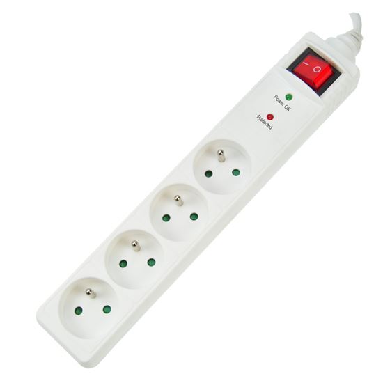 Solight přepěťová ochrana, 918J, 4z, 3m, bílá