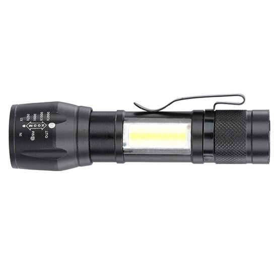 Solight LED kovová svítilna nabíjecí, 150 +60lm, Li-Ion, černá