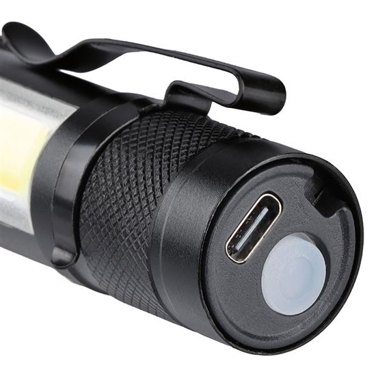 Solight LED kovová svítilna nabíjecí, 150 +60lm, Li-Ion, černá