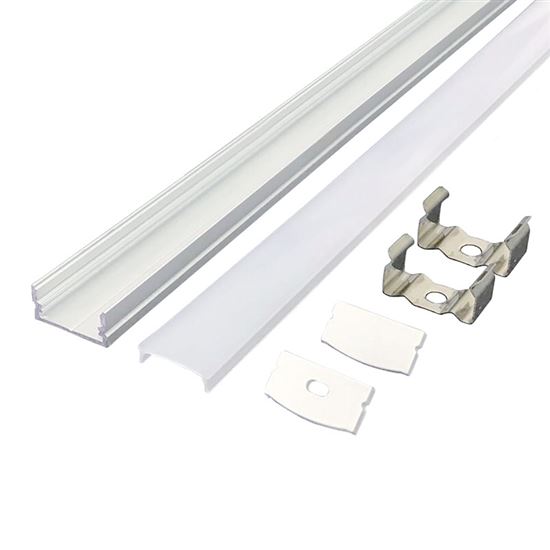 Solight hliníková lišta s bočnicemi pro LED pásky, 22x17x8mm, mléčný difuzor, 1m