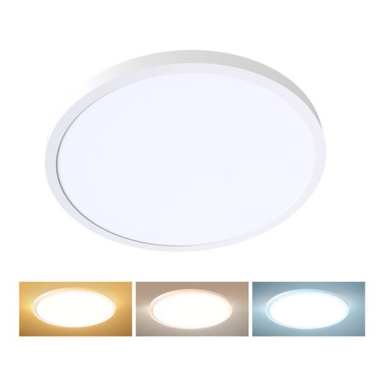 Solight LED stropní osvětlení kulaté, 48W,  4800lm, 3CCT, UGR<19, 60cm, 3 roky záruka, bílá barva