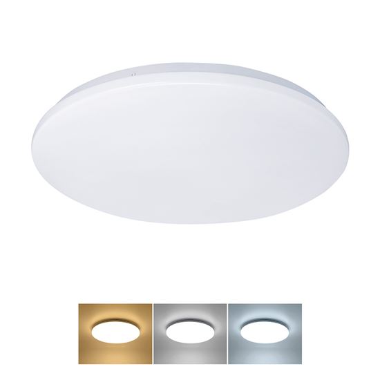 Solight LED stropní světlo Plain, 3CCT, 24W, 1920lm, IP44, kulaté, 38cm