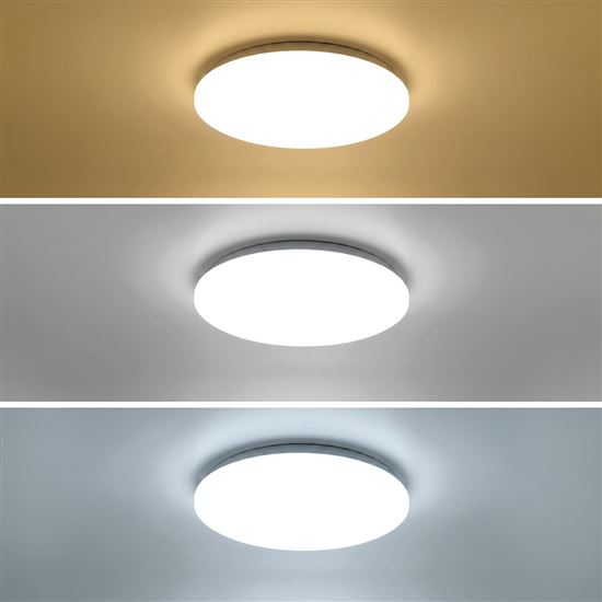 Solight LED stropní světlo Plain, 3CCT, 24W, 1920lm, IP44, kulaté, 38cm