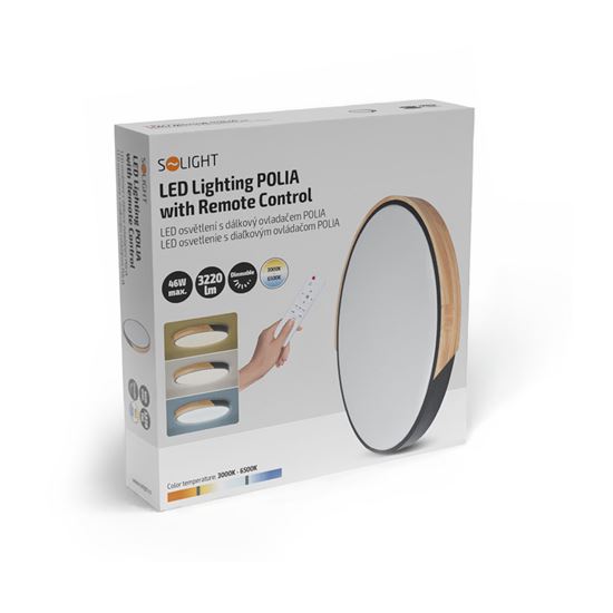 Solight LED osvětlení s dálkový ovladačem Polia, 46W, 3220lm, 40cm, změna chromatičnosti, stmívatelné