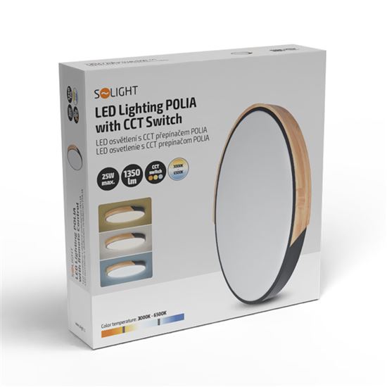 Solight LED osvětlení Polia, 25W, 1350lm, 30cm, 3CCT