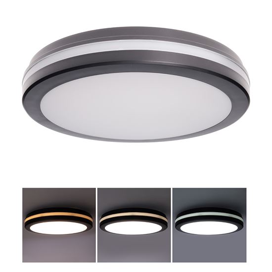 Solight LED osvětlení Gari, 26W, 2340lm, 3CCT, IP65, 30cm, černá