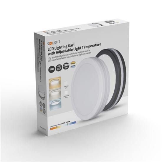 Solight LED osvětlení Gari, 26W, 2340lm, 3CCT, IP65, 30cm, černá