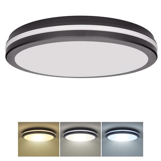 Solight LED osvětlení Gari, 44W, 3960lm, 3CCT, IP65, 40cm, černá