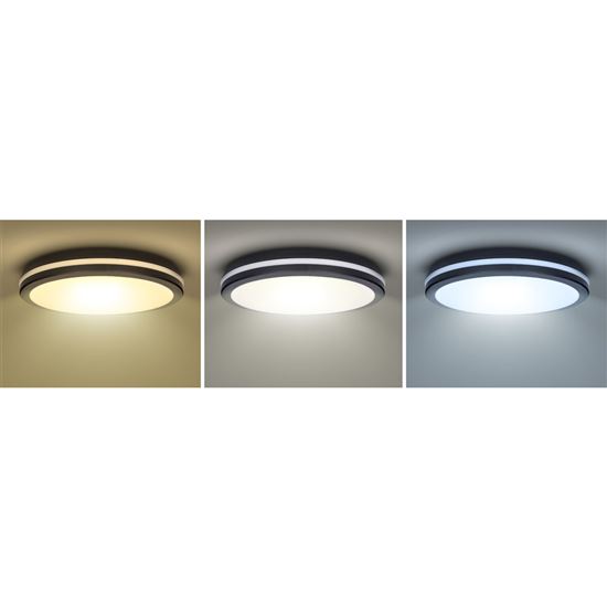 Solight LED osvětlení Gari, 44W, 3960lm, 3CCT, IP65, 40cm, černá