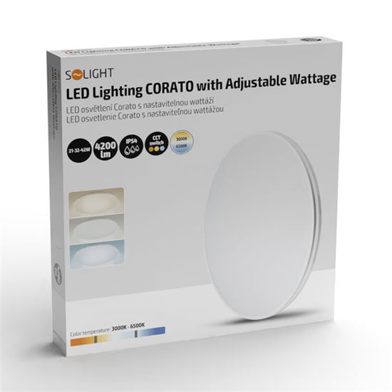 Solight LED osvětlení Corato s nastavitelnou wattáží a CCT, IP54, 21-32-42W, max. 4200lm, 3CCT, 48cm