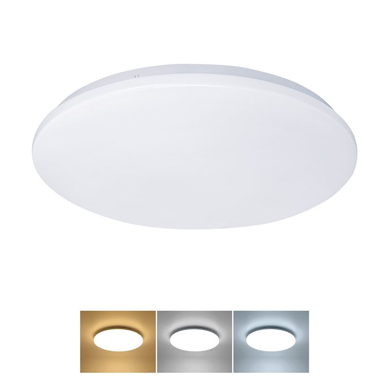 Solight LED stropní světlo Plain, 3CCT, 24W, 1920lm, IP44, kulaté, 38cm