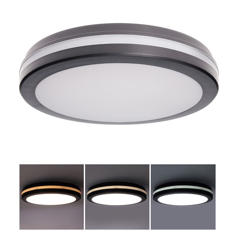 Solight LED osvětlení Gari, 26W, 2340lm, 3CCT, IP65, 30cm, černá